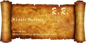 Rieth Rufusz névjegykártya